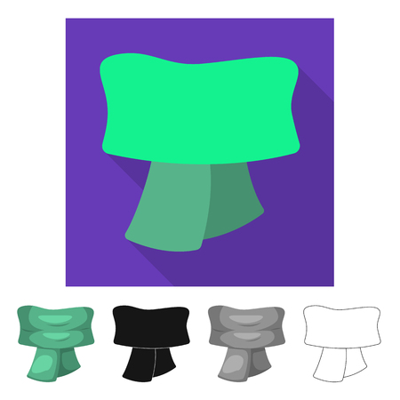 Isolated object of scarf and shawl sign. Collection of scarf and accessory stock vector illustration.のイラスト素材