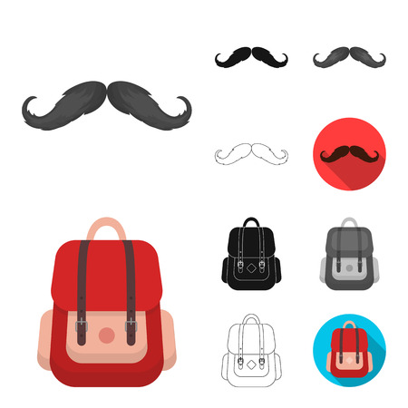 Style Hipster cartoon,black,flat,monochrome,outline icons in set collection for design. Hipster Attributes and accessories bitmap symbol stock  illustration.の写真素材