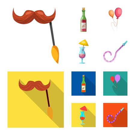 Vector illustration of party and birthday symbol. Collection of party and celebration stock vector illustration.のイラスト素材