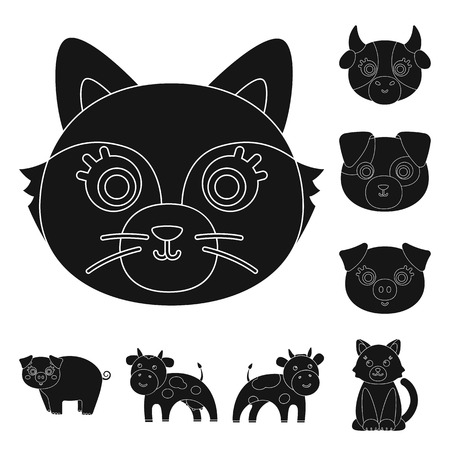 Vector illustration of animal and habitat symbol. Collection of animal and farm vector icon for stock.のイラスト素材