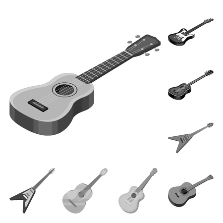 Vector design of rock and music logo. Collection of rock and instrument vector icon for stock.のイラスト素材