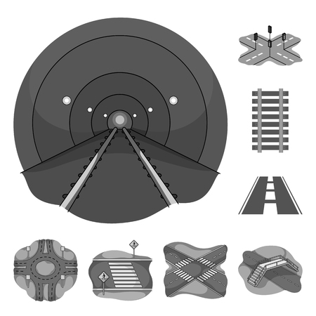 Vector illustration of road and street icon. Set of road and highway stock symbol for web.のイラスト素材