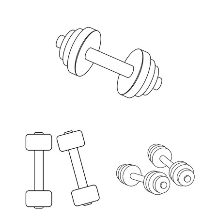 Isolated object of weight and lifting logo. Set of weight and exercise vector icon for stock.のイラスト素材