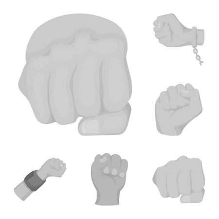 Vector illustration of fist and punch symbol. Collection of fist and hand stock symbol for web.のイラスト素材