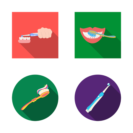 Isolated object of toothpaste and brush sign. Collection of toothpaste and clean vector icon for stock.のイラスト素材
