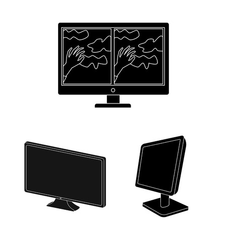 Vector illustration of screen and computer symbol. Set of screen and mockup vector icon for stock.のイラスト素材