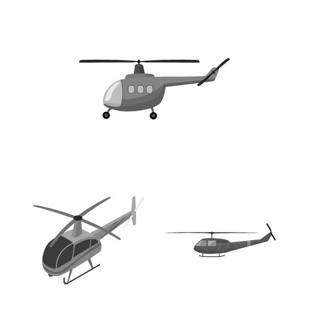Isolated object of helicopter and vehicle symbol. Collection of helicopter and rescue vector icon for stock.のイラスト素材