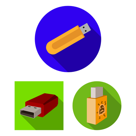 Isolated object of usb and drive icon. Collection of usb and jump stock vector illustration.のイラスト素材