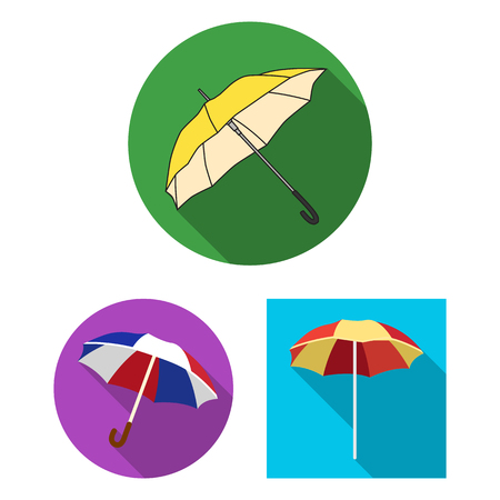 Vector design of umbrella and cloud symbol. Set of umbrella and rain stock vector illustration.のイラスト素材