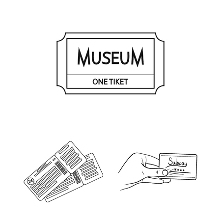 Isolated object of ticket and movie icon. Set of ticket and concert stock vector illustration.のイラスト素材