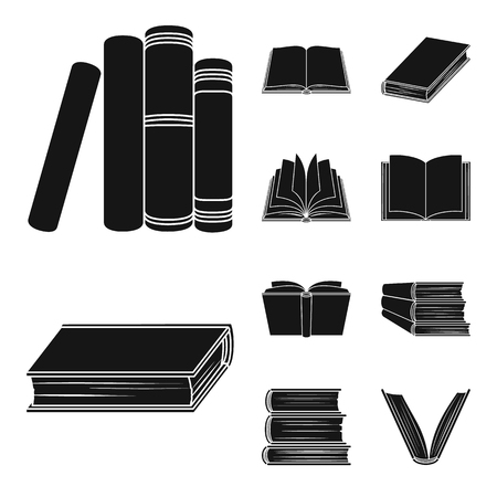 Vector illustration of library and textbook icon. Collection of library and school stock symbol for web.のイラスト素材
