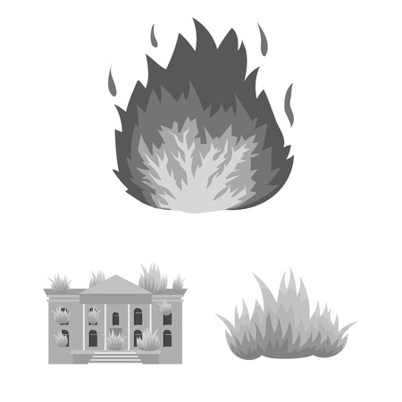 Isolated object of fire and flame logo. Set of fire and fireball vector icon for stock.のイラスト素材