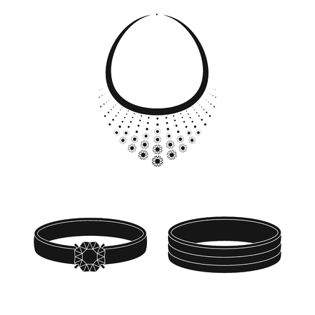 Isolated object of jewelery and necklace icon. Set of jewelery and pendent stock symbol for web.のイラスト素材