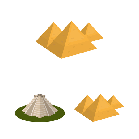 Vector design of pyramid and egypt logo. Collection of pyramid and egypt stock vector illustration.のイラスト素材