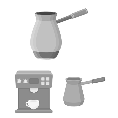 Vector design of coffee and machine sign. Set of coffee and kitchen vector icon for stock.のイラスト素材
