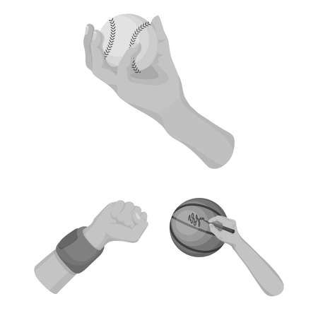 Isolated object of animated and thumb logo. Set of animated and gesture stock vector illustration.のイラスト素材