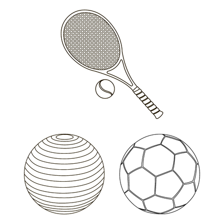 Vector illustration of ball and soccer sign. Collection of ball and basketball stock vector illustration.のイラスト素材