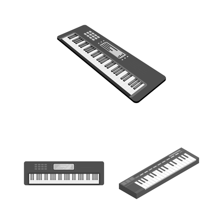 Vector design of music and piano symbol. Collection of music and song stock symbol for web.のイラスト素材