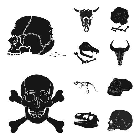 Vector illustration of skeleton and character logo. Set of skeleton and halloween stock vector illustration.のイラスト素材