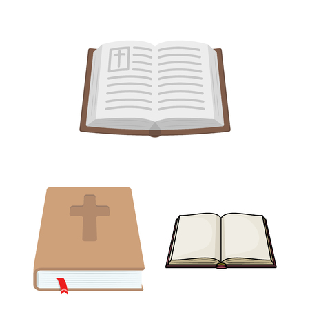 Vector illustration of book and christian icon. Set of book and holy stock symbol for web.のイラスト素材