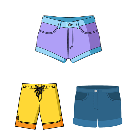 Vector illustration of short and summer  logo. Set of short and apparel stock vector illustration.のイラスト素材