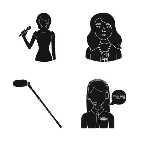 Isolated object of karaoke and music symbol. Collection of karaoke and club stock symbol for web.のイラスト素材