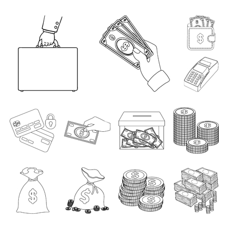 Vector design of payment and loan icon. Collection of payment and financial stock symbol for web.のイラスト素材