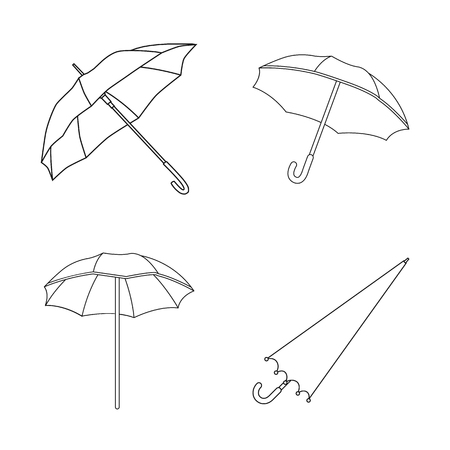 Vector design of umbrella and cloud icon. Collection of umbrella and rain stock symbol for web.のイラスト素材