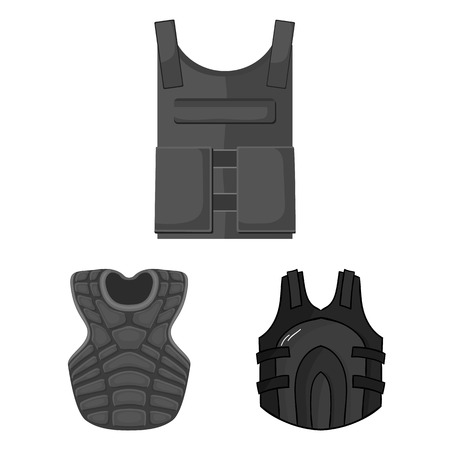 Vector design of flak and jacket icon. Set of flak and body stock vector illustration.のイラスト素材