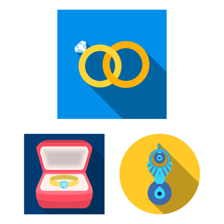 Vector illustration of jewelery and necklace logo. Collection of jewelery and pendent stock symbol for web.のイラスト素材