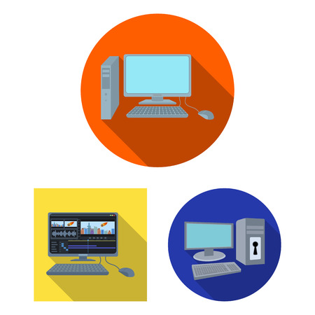 Vector illustration of screen and computer logo. Set of screen and mockup stock vector illustration.のイラスト素材