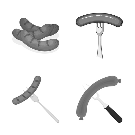 Vector illustration of sausage and party logo. Collection of sausage and german  stock vector illustration.のイラスト素材