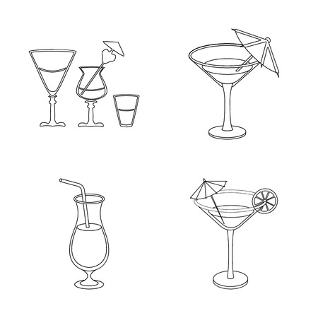 Vector design of cocktail and menu symbol. Collection of cocktail and margarita vector icon for stock.のイラスト素材
