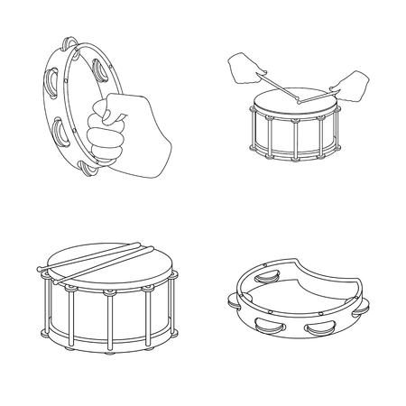Vector illustration of drum and instrument sign. Collection of drum and festival vector icon for stock.のイラスト素材