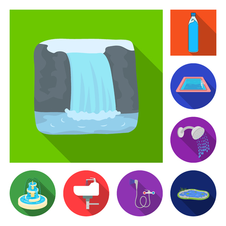 Vector design of water and drop logo. Collection of water and splash vector icon for stock.のイラスト素材