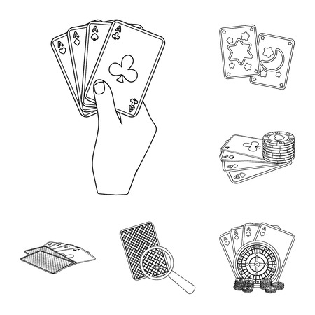 Vector design of game and magic icon. Collection of game and poker stock symbol for web.のイラスト素材