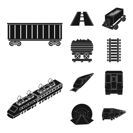 Vector design of railroad and train logo. Collection of railroad and way vector icon for stock.のイラスト素材