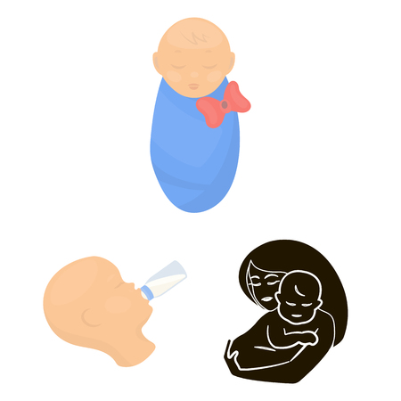Isolated object of infant and character icon. Collection of infant and happy stock symbol for web.のイラスト素材