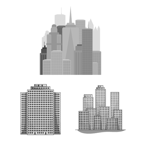 Vector design of building and high logo. Collection of building and business stock vector illustration.のイラスト素材