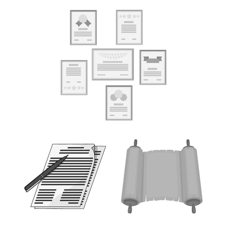 Isolated object of folder and list symbol. Collection of folder and contract stock vector illustration.のイラスト素材