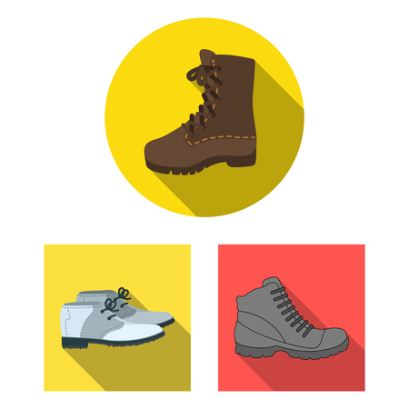 Vector design of leather and casual logo. Set of leather and formal stock symbol for web.のイラスト素材