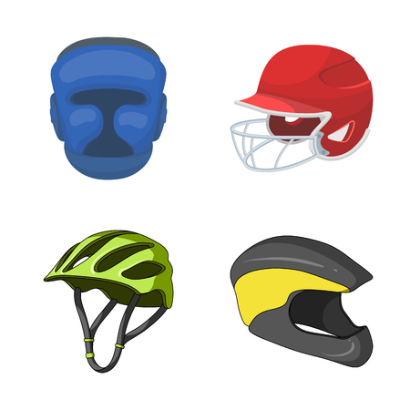 Isolated object of helmet and sport logo. Set of helmet and moto vector icon for stock.のイラスト素材