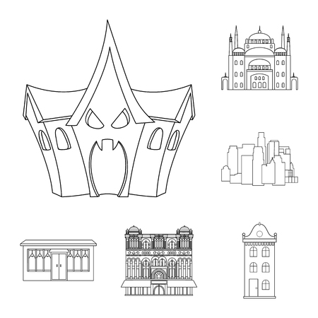 Vector design of building and city logo. Set of building and business stock symbol for web.のイラスト素材