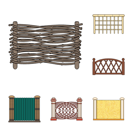 Vector design of gate and fence sign. Set of gate and wall vector icon for stock.のイラスト素材