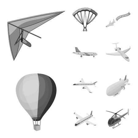 Isolated object of transport and object icon. Collection of transport and gliding  stock symbol for web.のイラスト素材