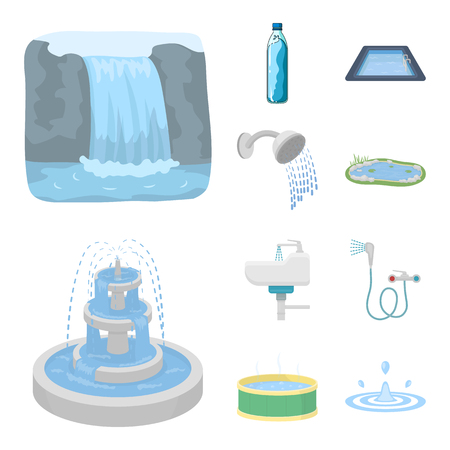 Vector design of water and drop sign. Collection of water and splash stock symbol for web.のイラスト素材