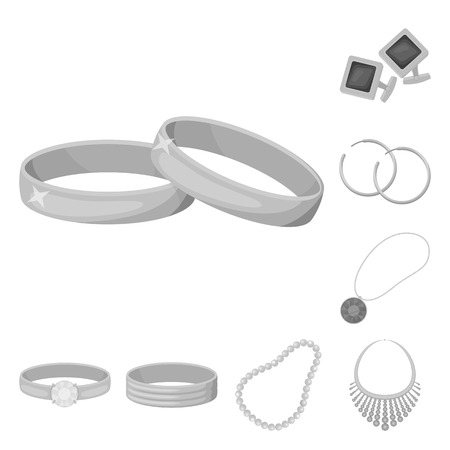 Vector design of jewelery and necklace logo. Collection of jewelery and pendent stock symbol for web.のイラスト素材