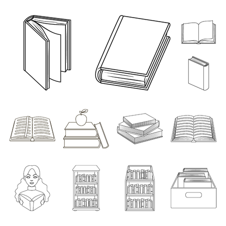 Vector design of library and textbook icon. Collection of library and school stock vector illustration.のイラスト素材