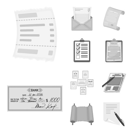 Vector design of folder and list logo. Collection of folder and contract vector icon for stock.のイラスト素材