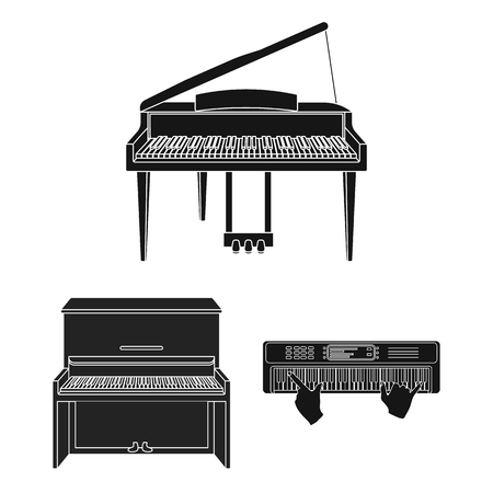 Isolated object of music and piano icon. Set of music and song stock vector illustration.のイラスト素材